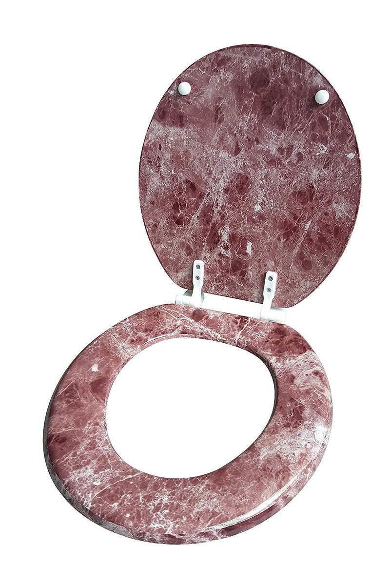 J&V Textiles Round Toilet Seat With Easy Clean & Change Hinge (Burgundy)* - Image 2